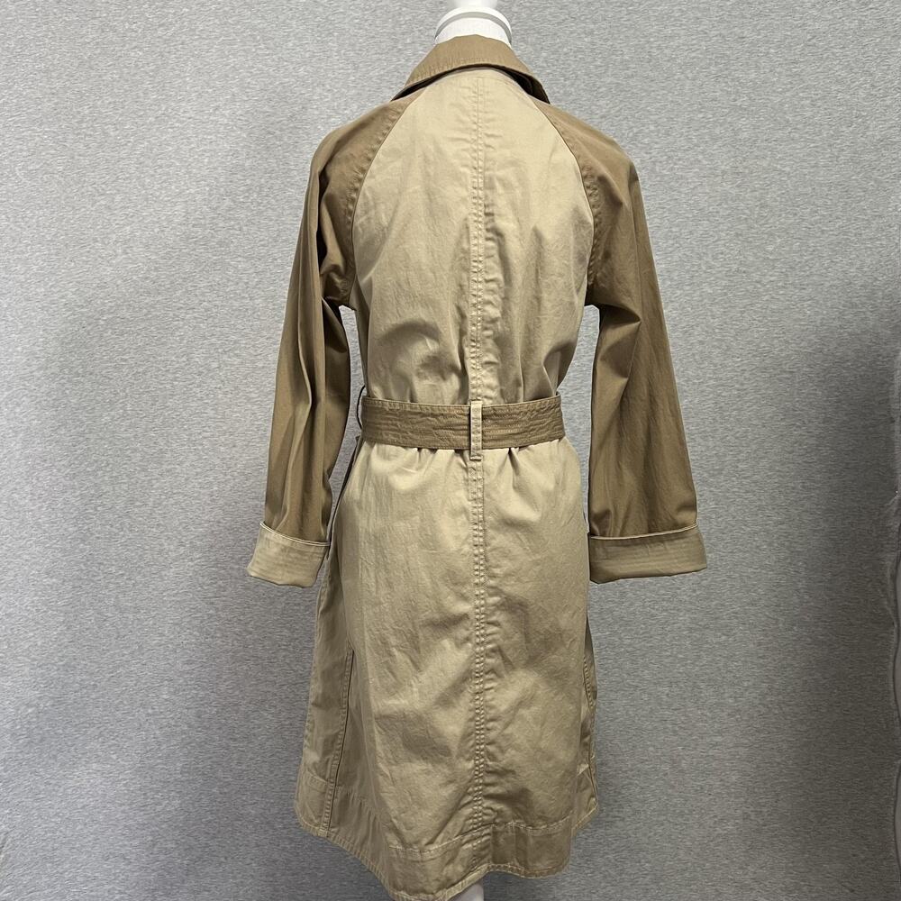 Free Assembly Trench Coat Womens XS Khaki Colorblock Double Breasted Belted - Picture 15 of 15